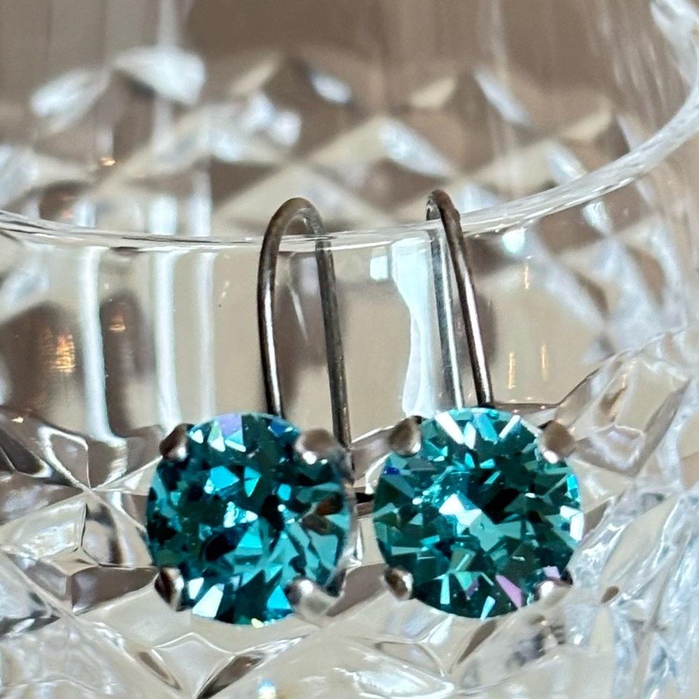 Sabika-Inspired Swarovski Turquoise  Hook Earrings - NWT